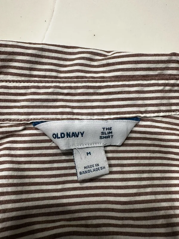Old Navy the slim shirt neutral stripes - Image 3