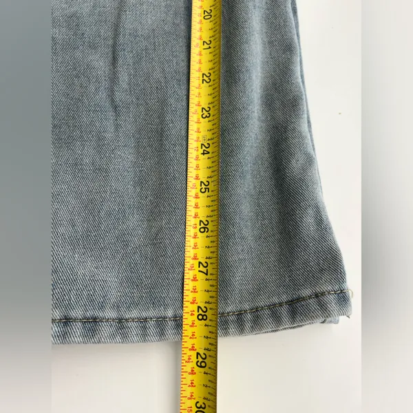BH Grunge wide leg Baggy Jeans Red Stripes retro loose patchwork hip hop L - Image 7