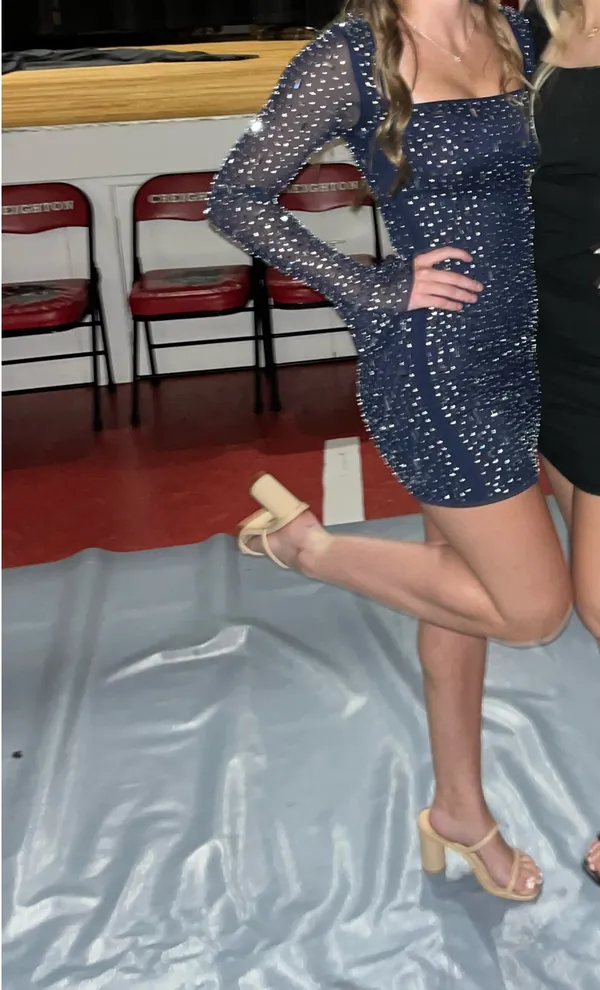 Windsor Navy Blue Homecoming Sparkly Dress - Image 6