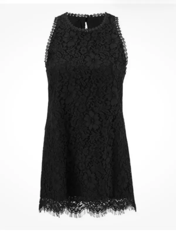 Cabi Display Black Floral Lace Sleeveless Tank Top Style 3605 Medium - Image 3