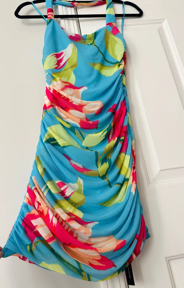 Anthropologie AFRM Bonnie Halter Square-Neck Mini Dress Size XL - Image 8