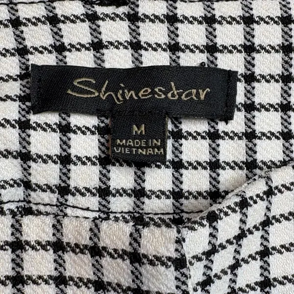 Shinestar Gingham‎ Checkered Pants Black White Y2K Stretch Women Size Large - Image 7