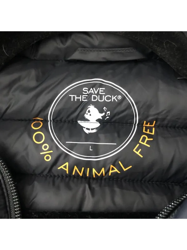 Save The Duck Womens Puffer Jacket Zip Pockets Hooded Black L - Image 4