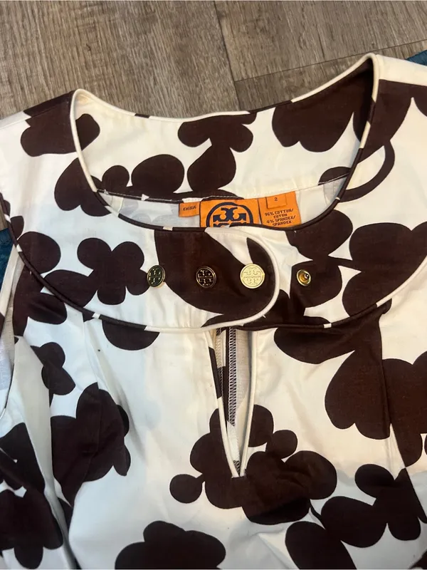 Tory Burch brown printed dress size 2 - Image 13