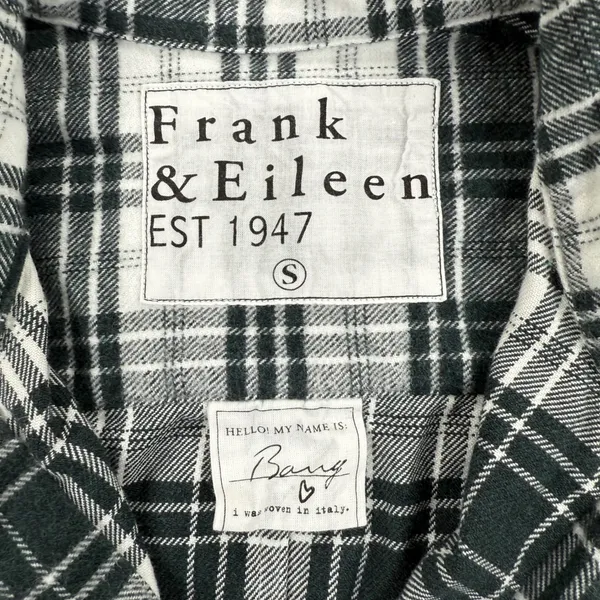 Frank‎ & Eileen Womens Flannel Shirt Black White Plaid Cotton Top Small - Image 4