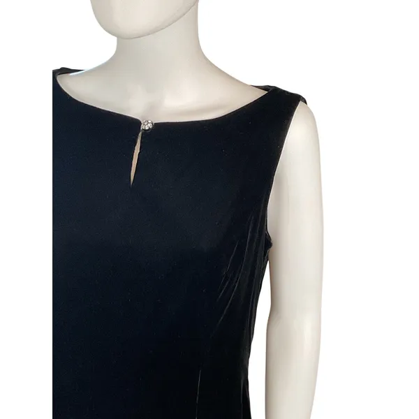 Maggy London‎ Black Velvet Maxi Dress Sleeveless Evening Gown Size 12 - Image 4