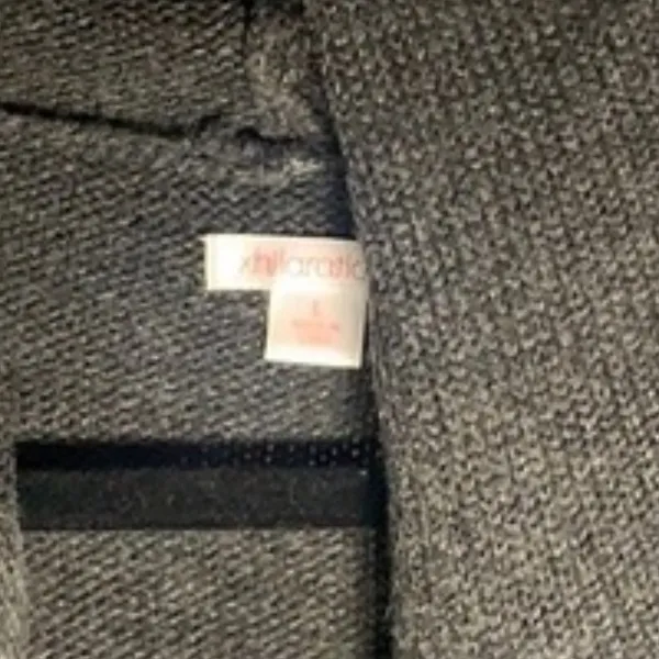 XHILARATION PONCHO-SYLE SWEATER w/ buttons & hood Size L - Image 3