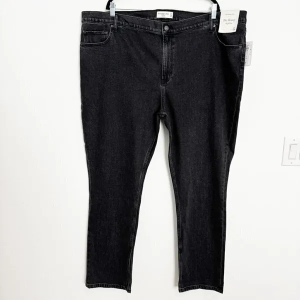 Abercrombie Jeans Size 24 Black Denim Split Hem‎ High Rise Skinny Pants Capsule - Image 3