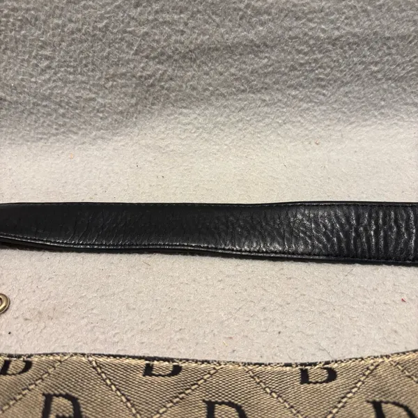 Dooney & Bourke Vintage 90's Black Grey Large Tote Monogram Signature Canvas - Image 11