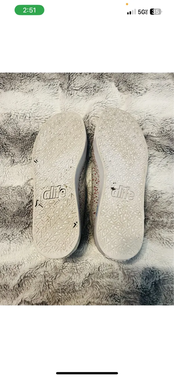Alife Speckled Gray and Red Sneakers - Image 5
