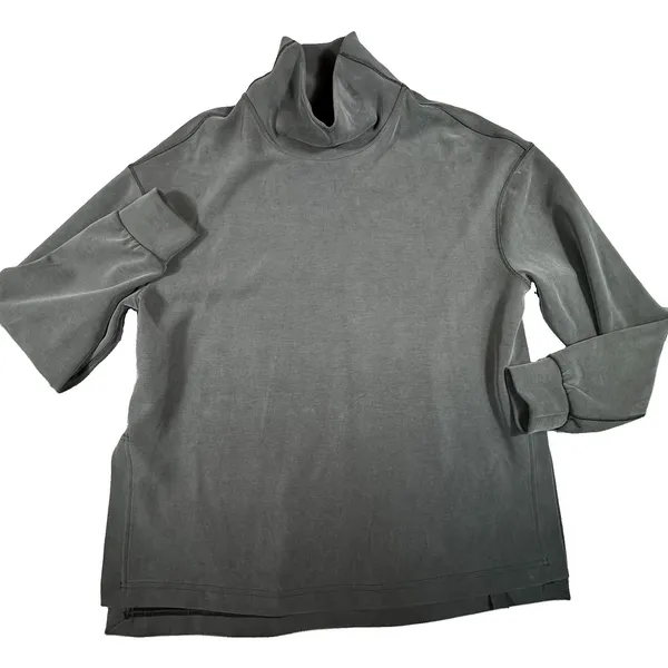Lululemon Softstreme Funnel-Neck Long Line Pullover Top Gray Women L XL Smooth - Image 2