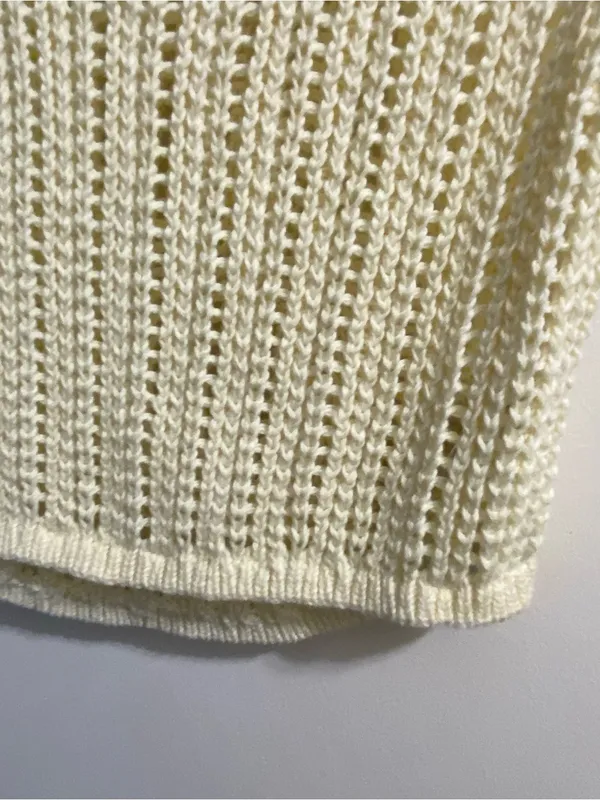American Eagle Womens S Small 32” Ivory Beige Crochet Knit Sweater Vest Beach - Image 5