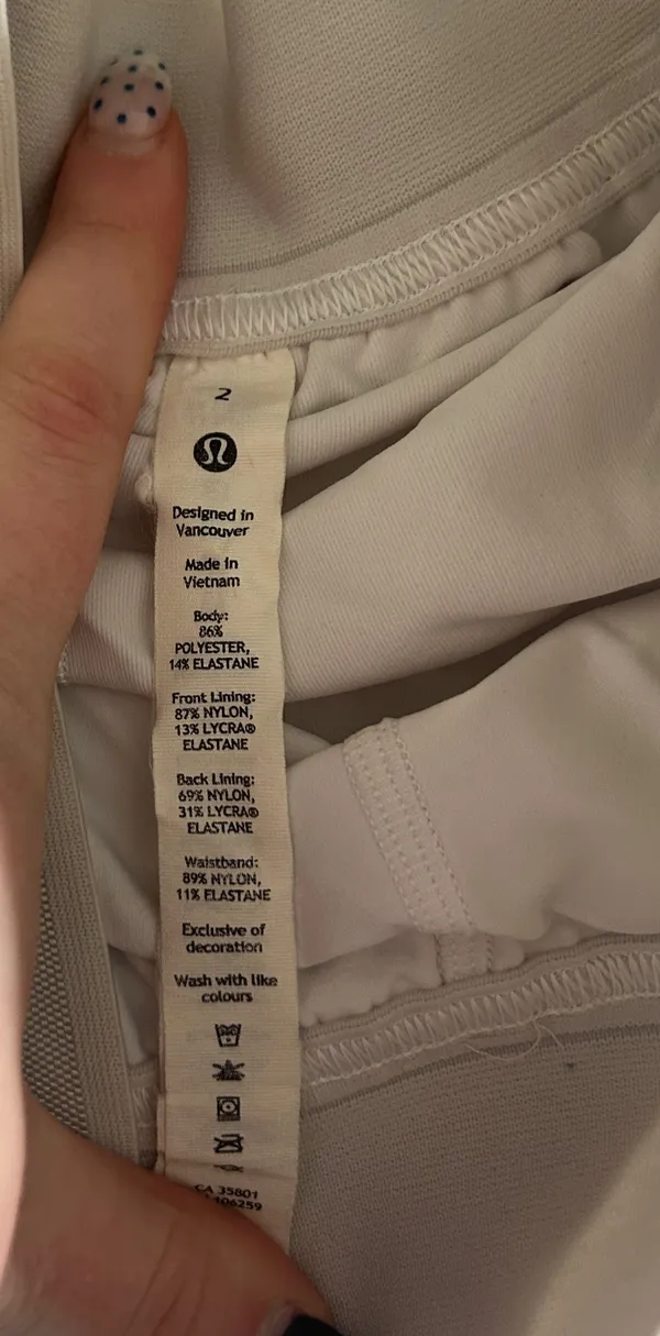 Lululemon White Tennis Skirt - Image 2