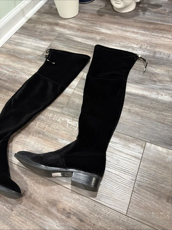 Sam Edelman Black Velvet Patricia OTK Size 8 Boots - Image 6