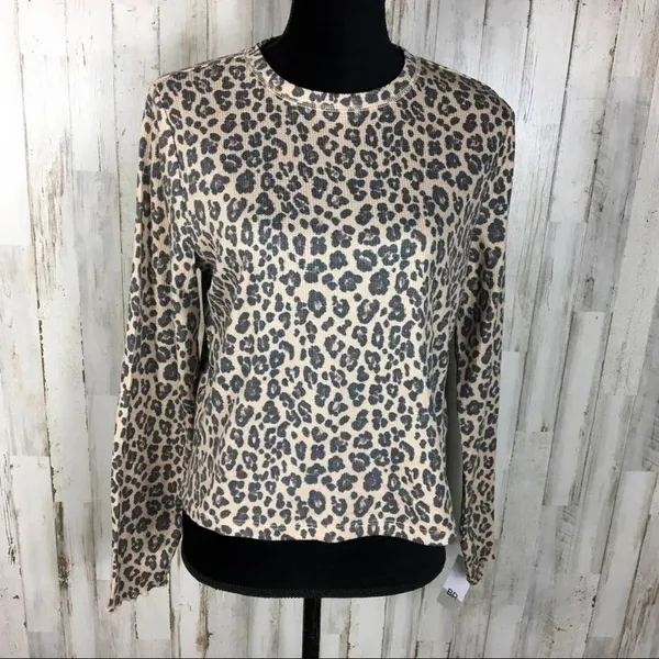 BP Cozy Thermal Top Cheetah Animal Long Sleeve XL v6x - Image 2