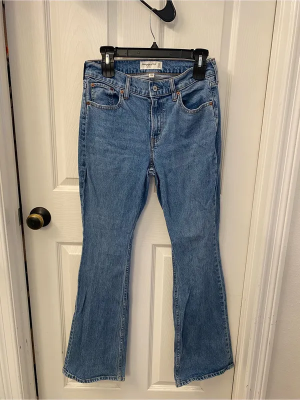 Abercrombie & Fitch Light Blue Bootcut Jeans - Image 4