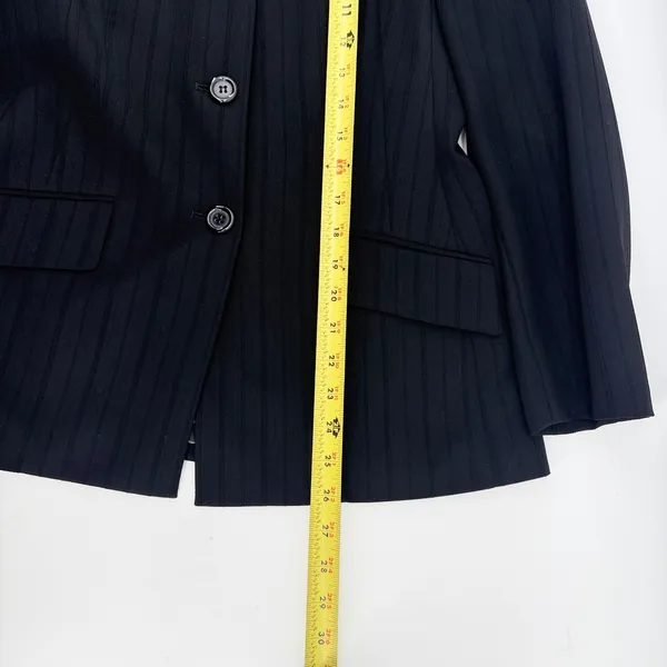 Le Suit Essentials Womens Black Pinstripe 3 Button Blazer Jacket Size 6 - Image 4