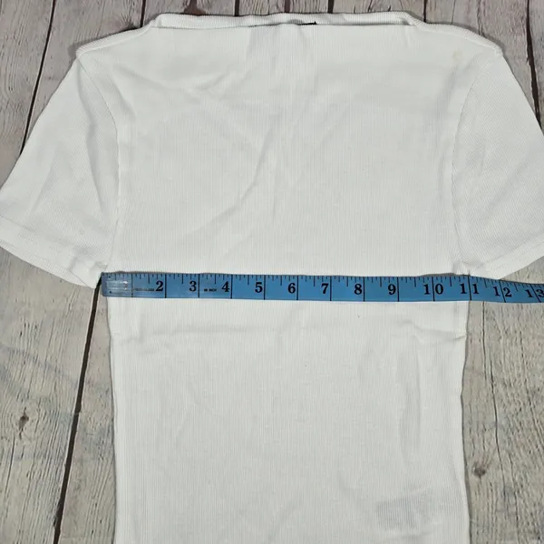 J. Crew Fine-rib‎ fitted boatneck T-shirt White XXS - Image 8