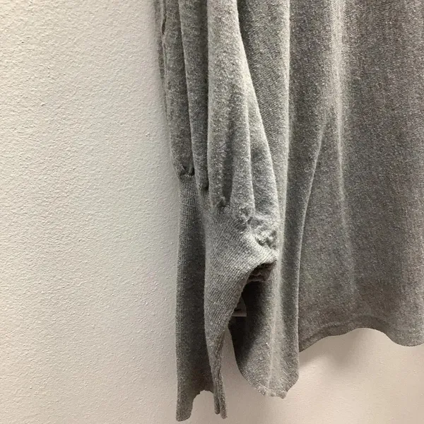 Fever Grey Knit Cowl Neck Tunic Faux Wrap Sweater Top Size Medium Preowned - Image 5