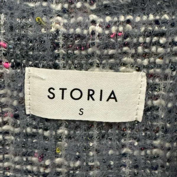 Boutique Storia Tweed Like Cropped Button Jacket‎ Top Dusty Gray Small - Image 8