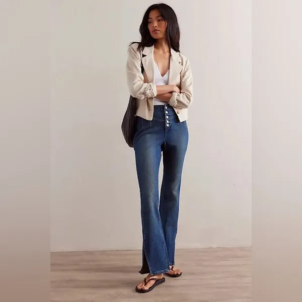 Free People We The Free Crvy Nix Corset Jeans‎ Womens Size 32 - Image 2
