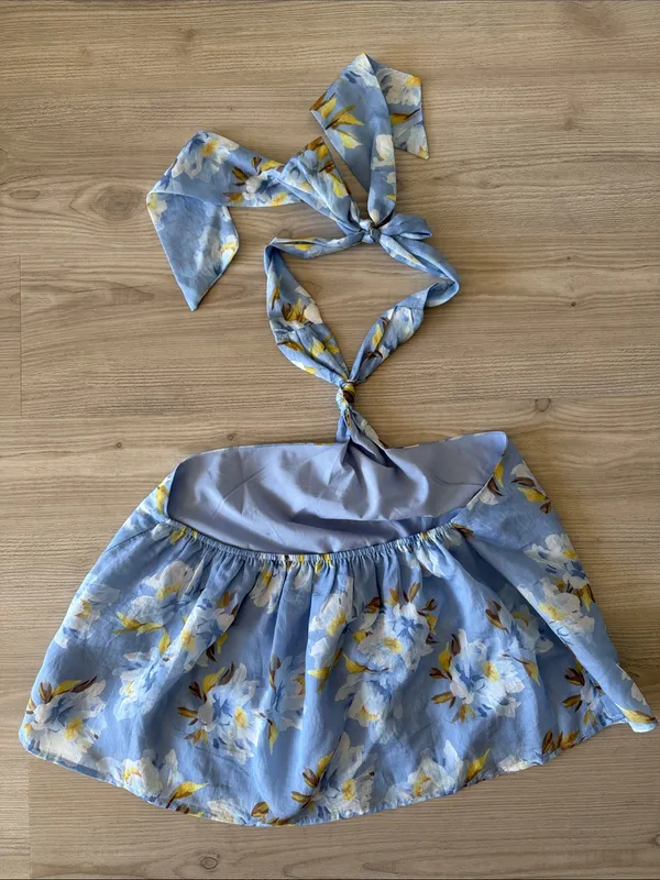Emory Park Light Blue Floral Tie-Neck Halter Top - Image 4