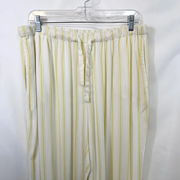 Martha Stewart Large Pajama Set Yellow White‎ Striped Rayon Short Sleeve 497 - Image 8