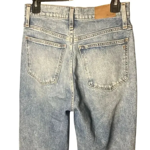 Madewell the perfect vintage straight jeans medium wash Distressed 27R #763 - Image 8