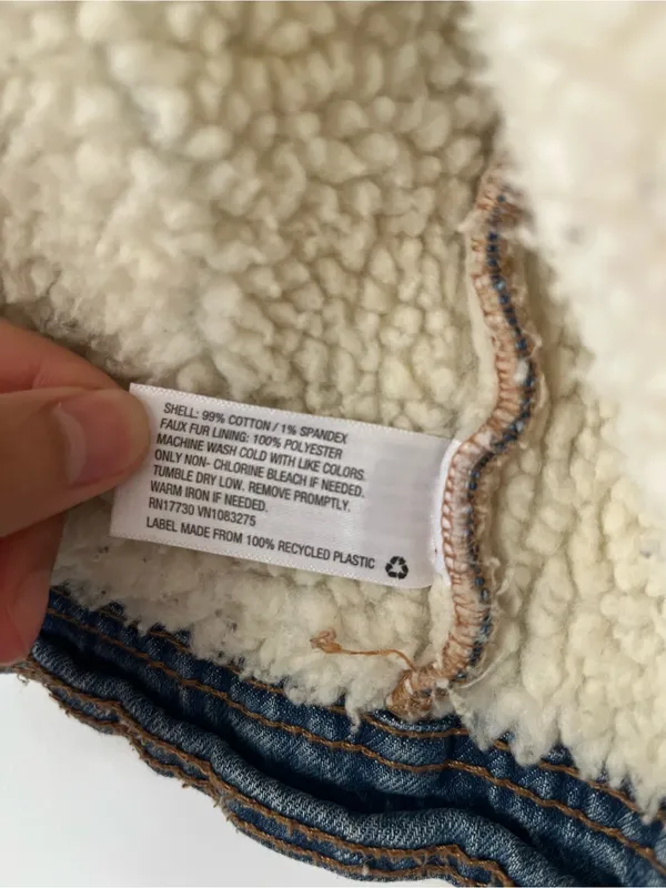 Universal Threads Denim Sherpa Jacket XS Light Wash Trucker Cozy Outdoors Fall - Image 4