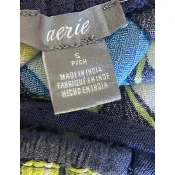 Aerie Gauzy Cotton Floral Tassel Swim Cover‎ Dress Size S Blue Green Boho Beach - Image 11