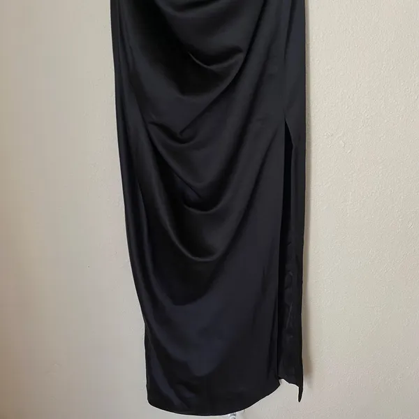 House of CB Adrienne black satin strapless corset maxi dress NWOT size S A-C - Image 8