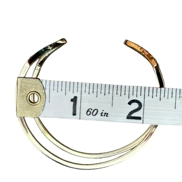 Victorias Secret Gold Tone Crystal Geometric Double Band Cuff Bracelet‎ - Image 9