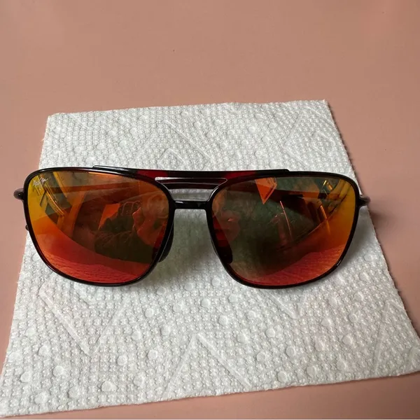 Maui Jim Black Sunglasses with Orange Lenses‎ - Image 14