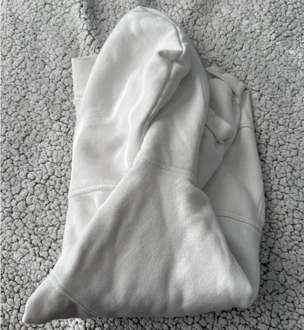 Aritzia Boyfriend TNA cozy fleece hoodie small white - Image 3