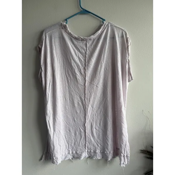 We The Free Free People Women Lavender Oversized Slub Knit Raw Hem Tee Small‎ - Image 3