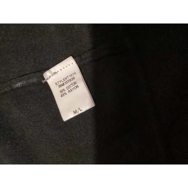Dreamers Black Open Front Cardigan Cotton Blend Long Sleeve M - Image 5