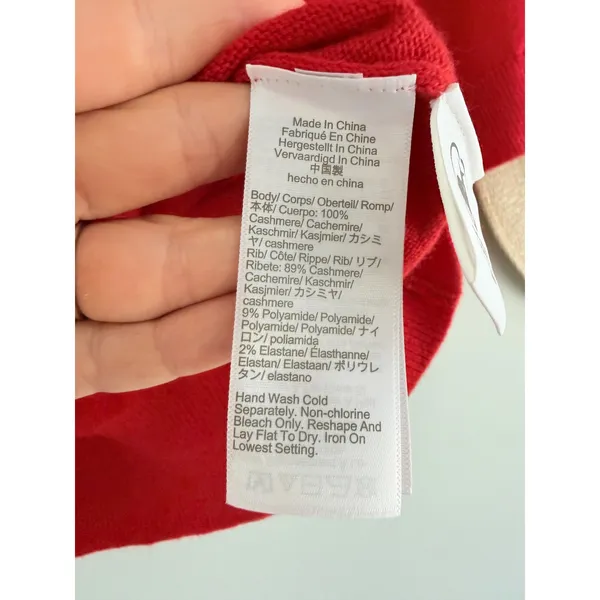 Madewell | NWT 100% Cashmere Relaxed Sweater Tee Ruby Red | Sz XXS - Image 7