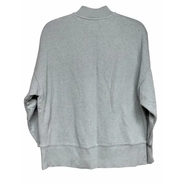 Madewell MWL Airyterry Quarter Zip Sweatshirt Mint Green Women's Size Small‎ - Image 2
