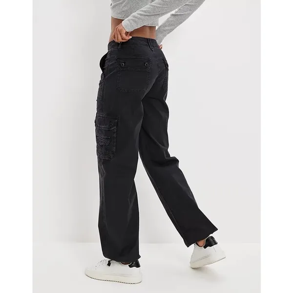 American Eagle Snappy Stretch Baggy Cargo Pants Charcoal Gray - Image 3