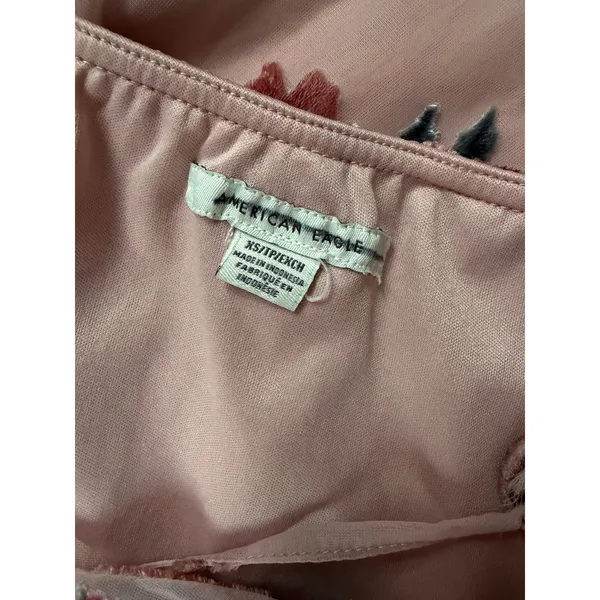 American Eagle XS Pink Floral Velvet Burnout Mesh Cami Tank Top Sheer Lined - Image 7
