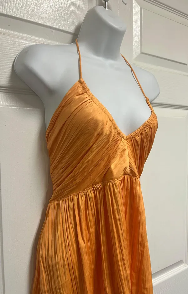 Old Navy Golden Aurora Shirred Satin Halter Top - Image 7