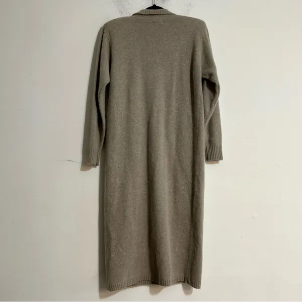 Vintage J.H. Collectibles Lambswool Angora Button Down Sweater Dress Neutral - Image 7