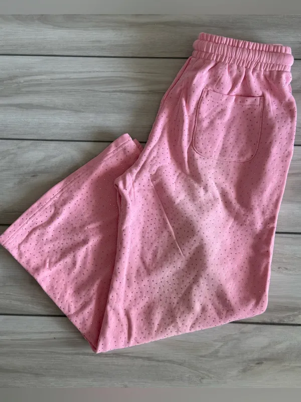 Plastik Flowers Rhinestone Sweatpants Pink Small NWOT IN PACKAGE - Image 5