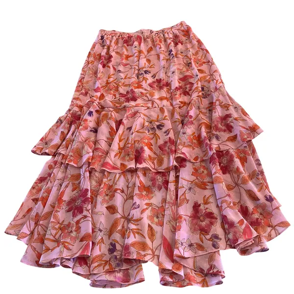 MISA Los Angeles Seva Maxi Skirt Floral Boho‎ Ruffles Size Large - Image 3