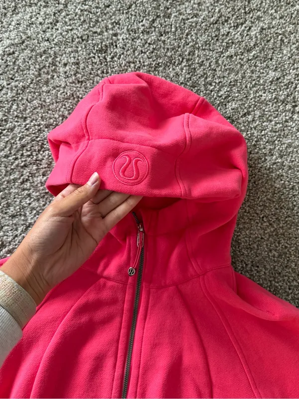 Lululemon Scuba Full-Zip Cropped Hoodie Lip Gloss Size 4 - Image 5