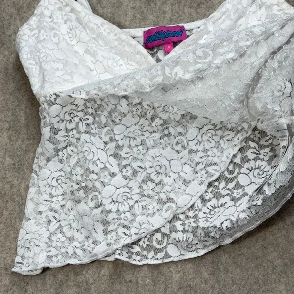 Edikted White‎ Floral Lace Crossover Camisole Top Small Coquette Fairy Soft Girl - Image 7