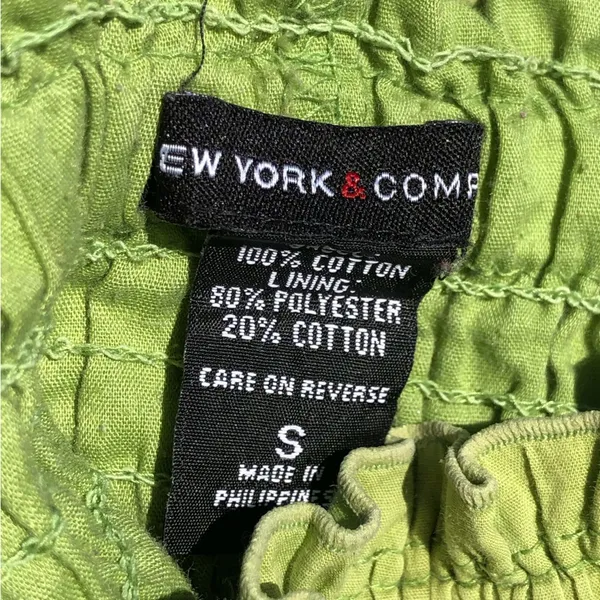 NEW YORK & CO Green Strapless Cotton Maxi Dress Small - Image 5
