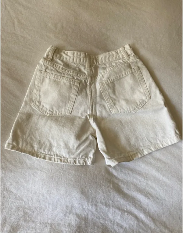 ZARA Shorts High-Waisted Denim White - Image 2