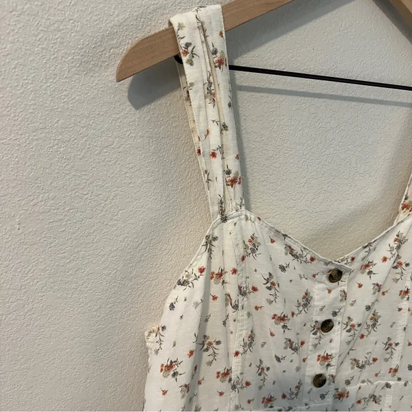 American Eagle Outfitters Ditsy Floral Cotton Linen Button Front Dress‎ Size L - Image 5