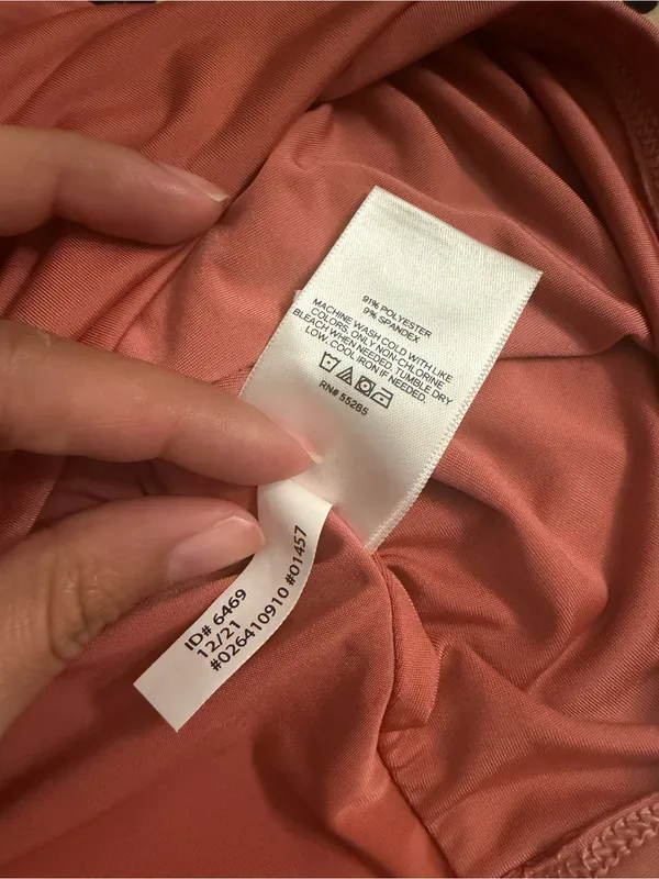 Express Body Contour Tank Top Medium Coral Rust Square Neck Sleeveless - Image 3